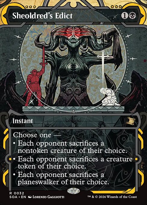 SOA, Sheoldred's Edict, (Showcase), 32, R, Near Mint, (Foil), EN