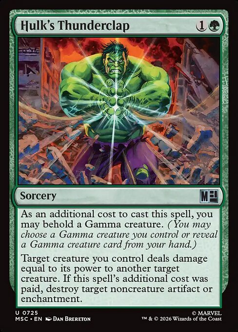 MSC, Hulk's Thunderclap, Standard, 725, U, Near Mint, Normal, EN