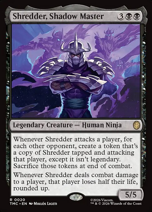 TMC, Shredder, Shadow Master, Standard, 20, R, Near Mint, (Foil), EN