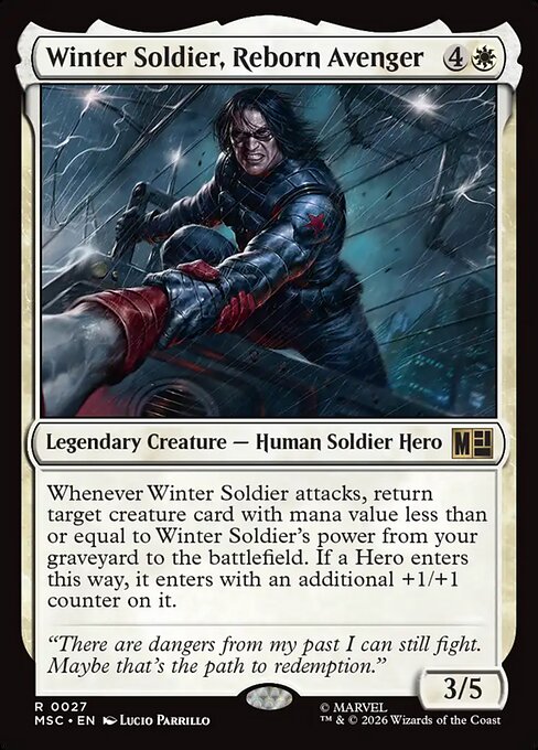 MSC, Winter Soldier, Reborn Avenger, Standard, 27, R, Near Mint, {Surge Foil}, EN