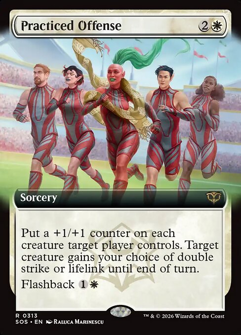 SOS, Practiced Offense, (Extended Art), 313, R, Near Mint, (Foil), EN