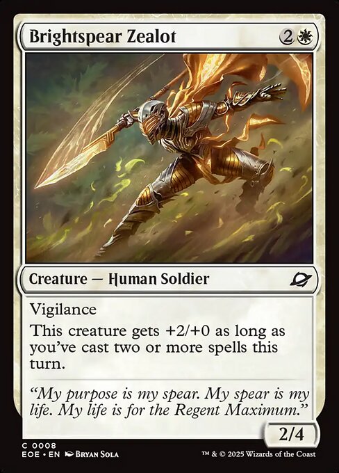 EOE, Brightspear Zealot, Standard, 8, C, Near Mint, (Foil), EN