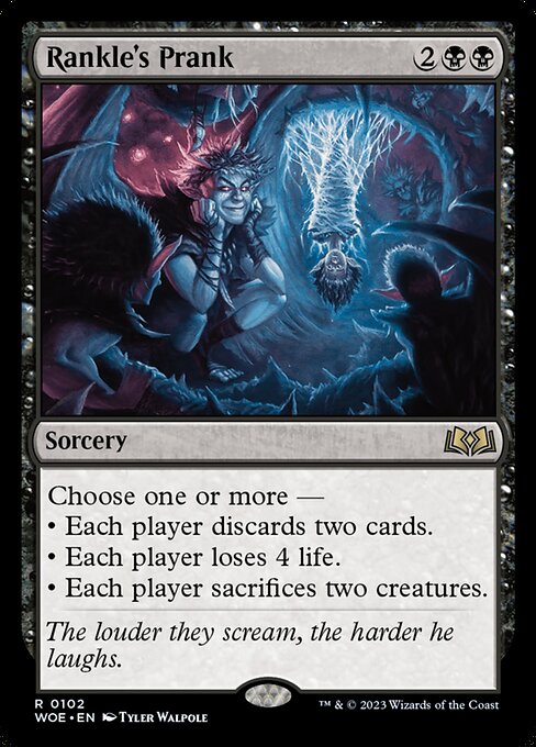 WOE, Rankle's Prank, Standard, 102, R, Near Mint, (Foil), EN