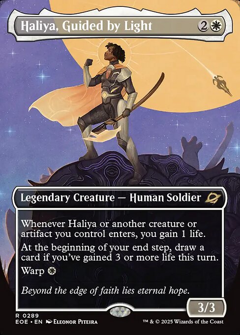 EOE, Haliya, Guided by Light, (Borderless), 289, R, Near Mint, Normal, EN