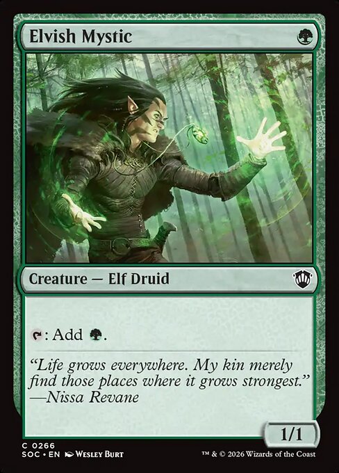 SOC, Elvish Mystic, Standard, 266, C, Near Mint, Normal, EN
