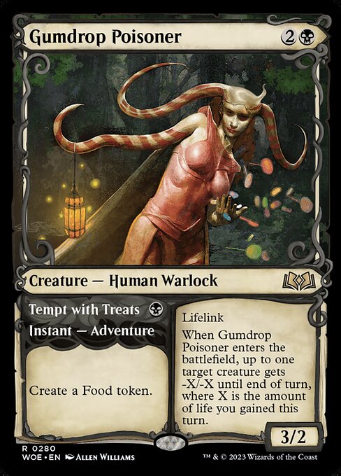 WOE, Gumdrop Poisoner // Tempt with Treats, (Showcase), 280, R, Near Mint, Normal, EN