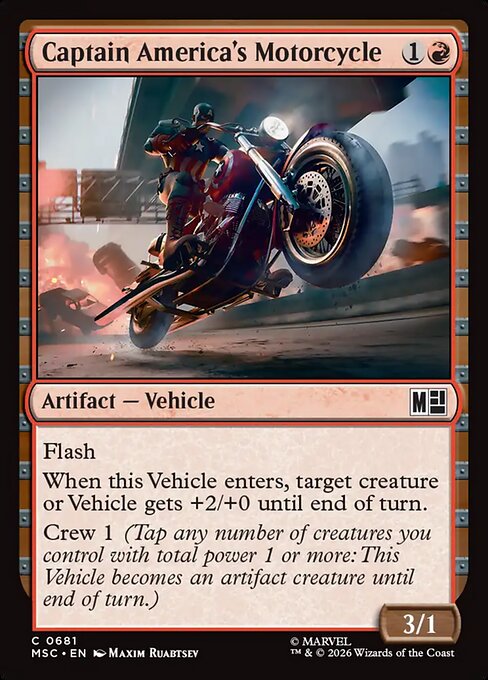 MSC, Captain America's Motorcycle, Standard, 681, C, Near Mint, (Foil), EN