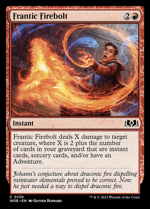 WOE, Frantic Firebolt, Standard, 130, C, Near Mint, (Foil), EN