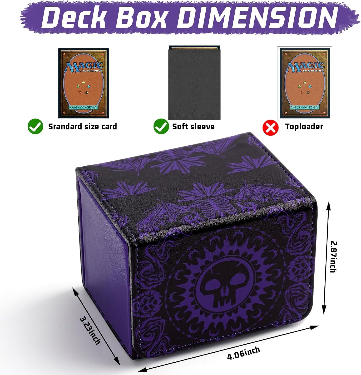 PU Leather Commander Deck Box - Black/Purple Swamp - Mana Symbol