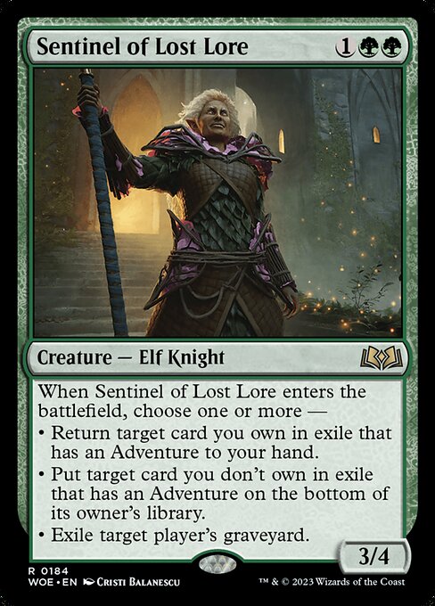 WOE, Sentinel of Lost Lore, Standard, 184, R, Near Mint, Normal, EN