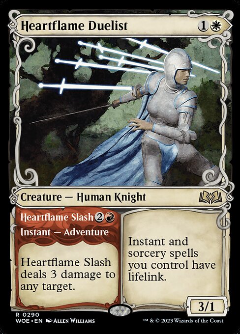 WOE, Heartflame Duelist // Heartflame Slash, (Showcase), 290, R, Near Mint, (Foil), EN