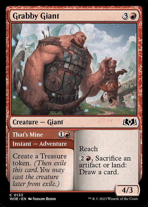 WOE, Grabby Giant // That's Mine, Standard, 133, C, Near Mint, (Foil), EN
