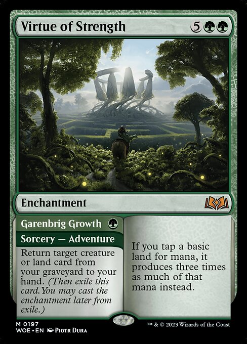 WOE, Virtue of Strength // Garenbrig Growth, Standard, 197, M, Near Mint, Normal, EN