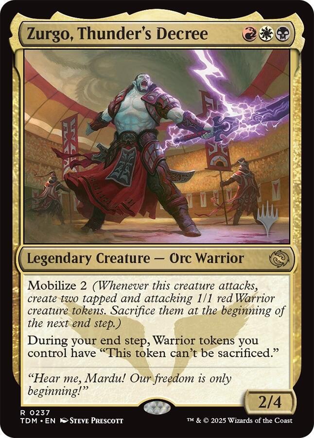 Zurgo, Thunder's Decree — Promo Pack #237, Planeswalker stamped