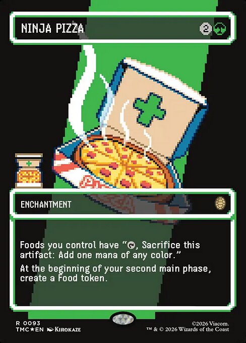 TMC, Ninja Pizza, (Borderless), 93, R, Near Mint, (Surge Foil), EN