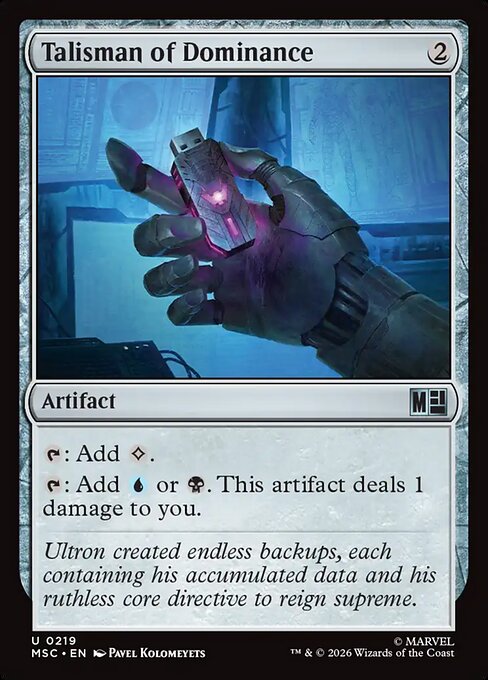 MSC, Talisman of Dominance, Standard, 219, U, Near Mint, (Surge Foil), EN