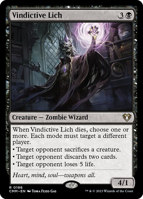 CMM, Vindictive Lich, Standard, 196, R, Near Mint, Normal, EN