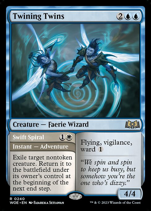 WOE, Twining Twins // Swift Spiral, Standard, 240, R, Near Mint, (Foil), EN