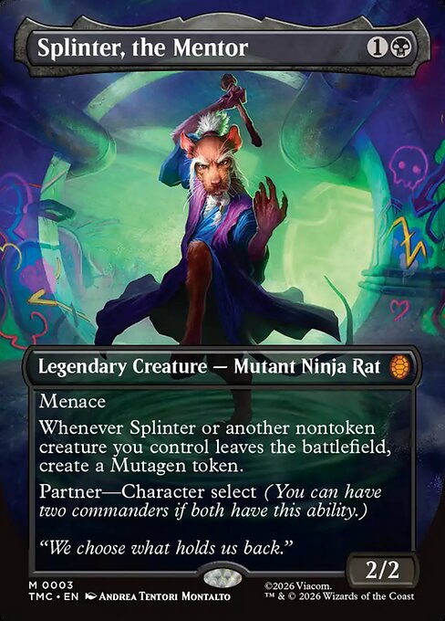 TMC, Splinter, the Mentor, (Borderless), 3, M, Near Mint, (Foil), EN