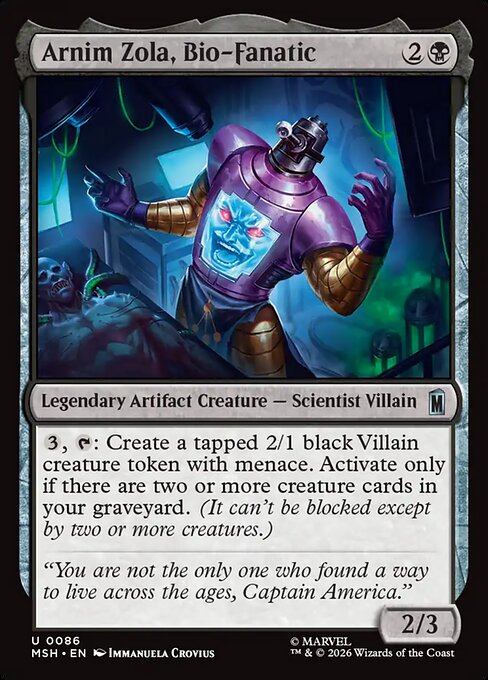 MSH, Arnim Zola, Bio-Fanatic, Standard, 86, U, Near Mint, Normal, EN