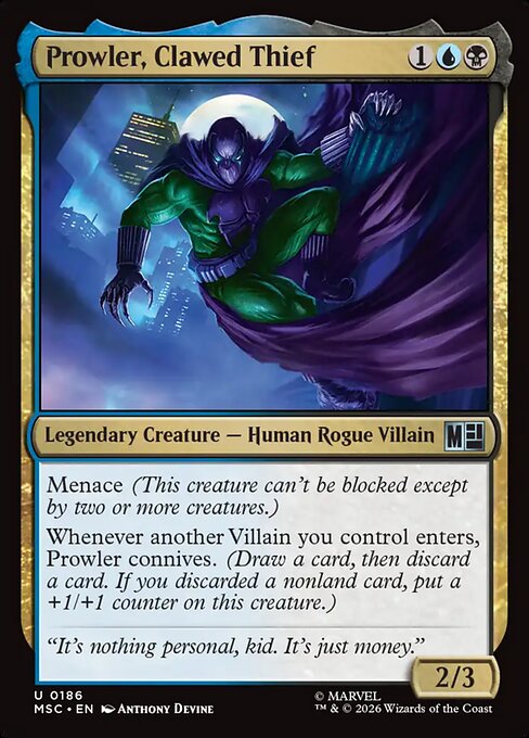 MSC, Prowler, Clawed Thief, Standard, 186, U, Near Mint, (Surge Foil), EN