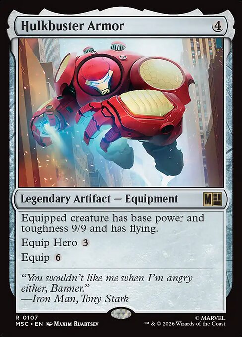 MSC, Hulkbuster Armor, Standard, 107, R, Near Mint, {Surge Foil}, EN