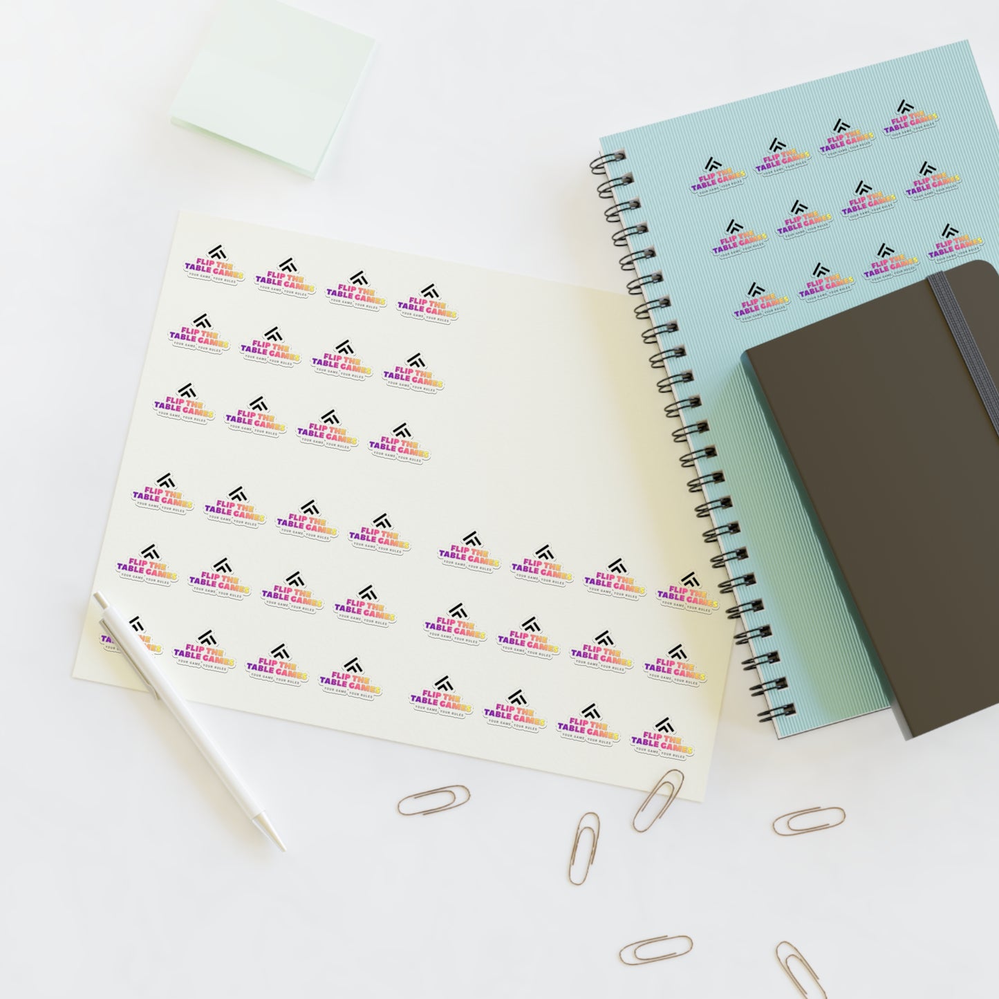 Colorful Table Game Sticker Sheets for Gamers and Crafters