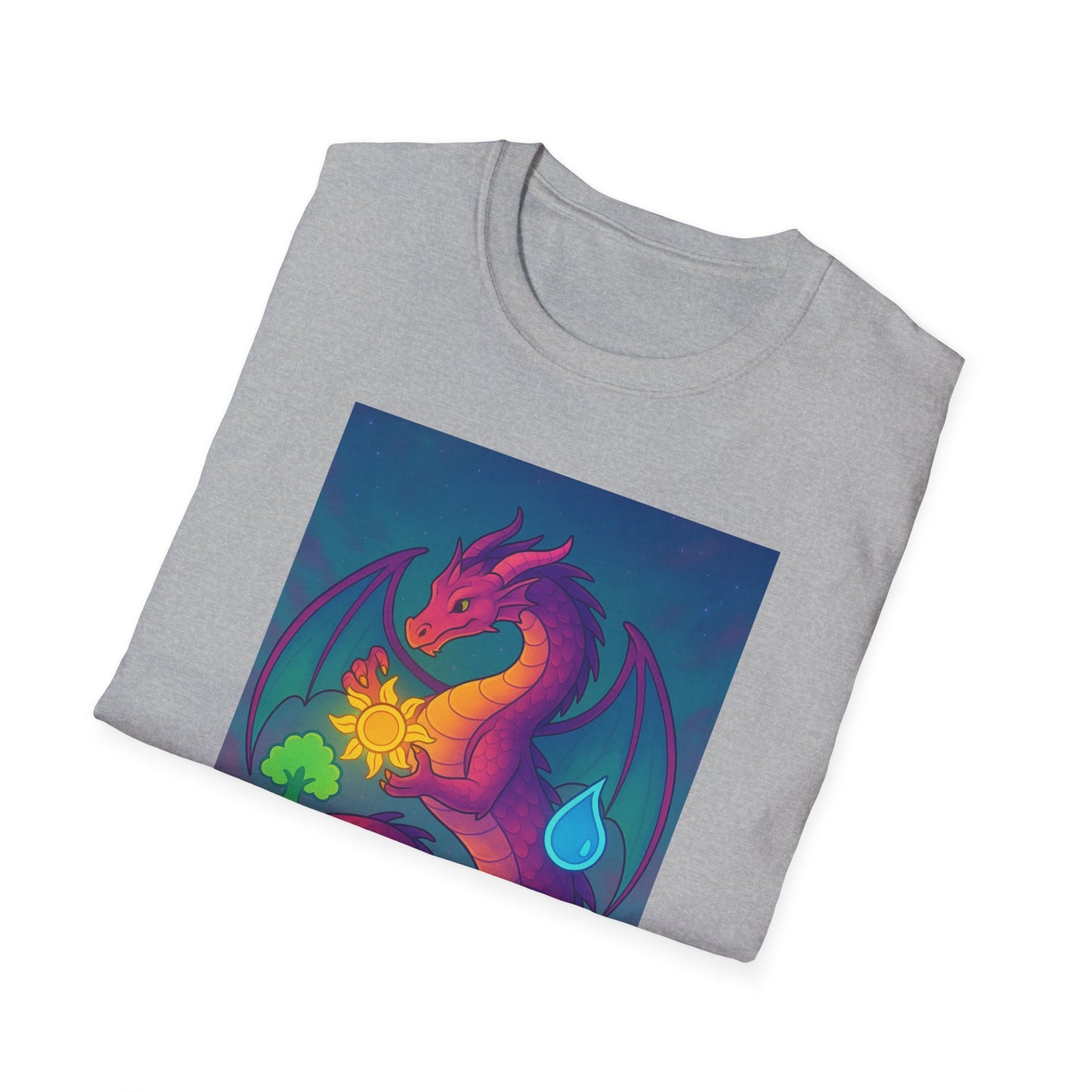 Vibrant Dragon Graphic T-Shirt for Unisex, Colorful Fantasy Tee, Casual Wear, Gift for Gamers, MTG, Magic the Gathering
