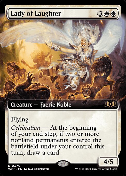 WOE, Lady of Laughter, (Extended Art), 370, R, Near Mint, Normal, EN
