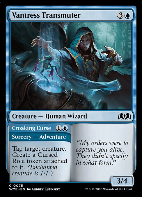 WOE, Vantress Transmuter // Croaking Curse, Standard, 75, C, Near Mint, (Foil), EN