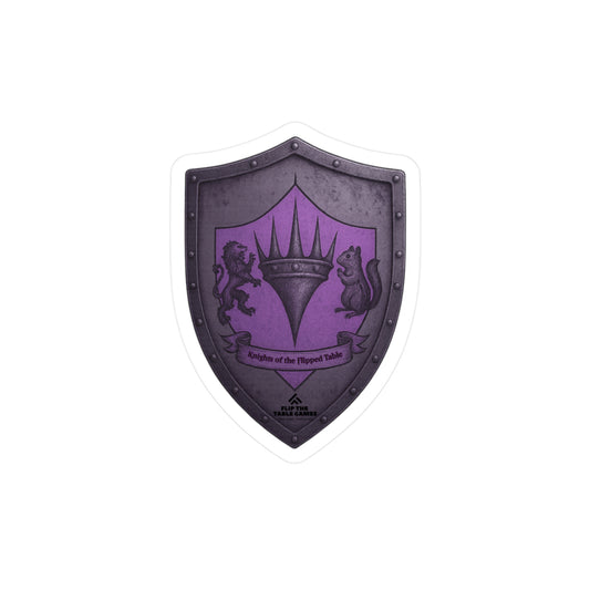Knights of the Flipped Table Coat of Arms Kiss-Cut Vinyl Decal - Durable, Stylish Decor for Gamers & Fantasy Enthusiasts, MTG, Magic the Gathering