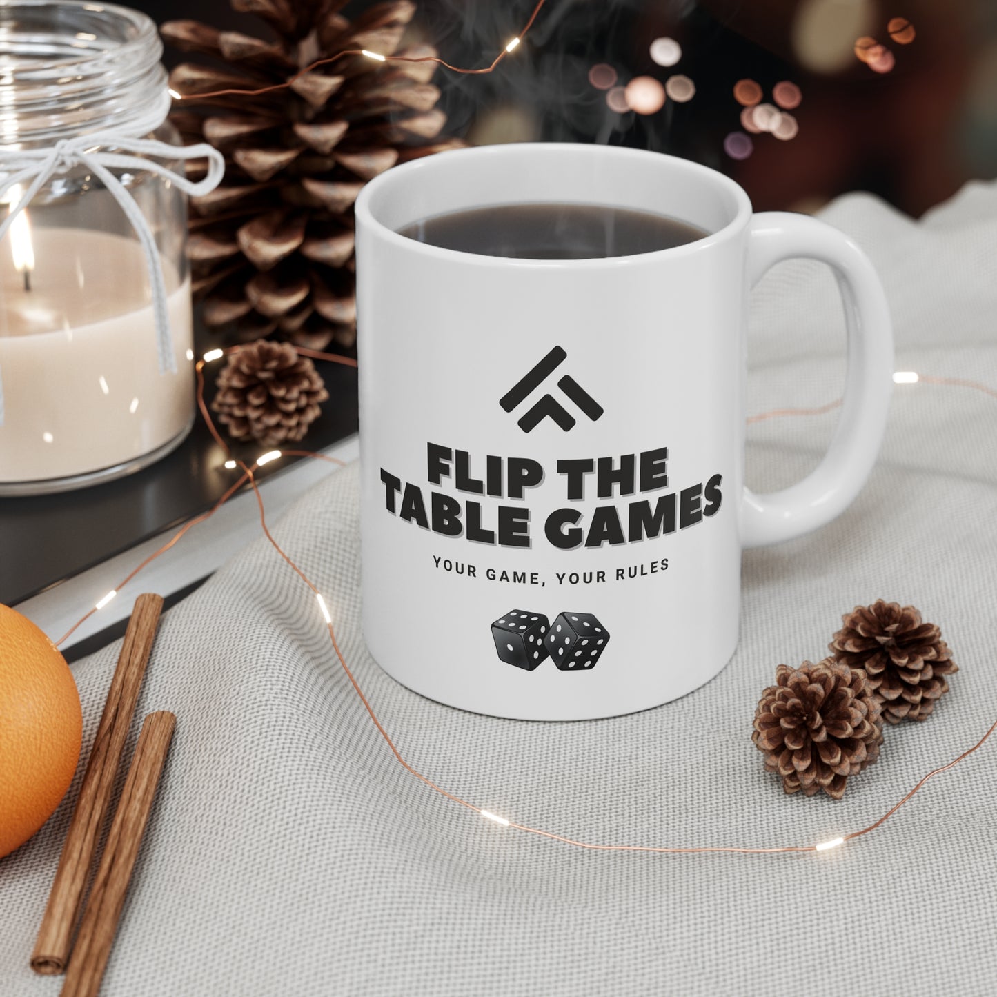 Game Night Mug - Flip the Table Games - Perfect for Board Game Lovers - Fun Gift for Gamers - Unique Tea/Coffee Cup