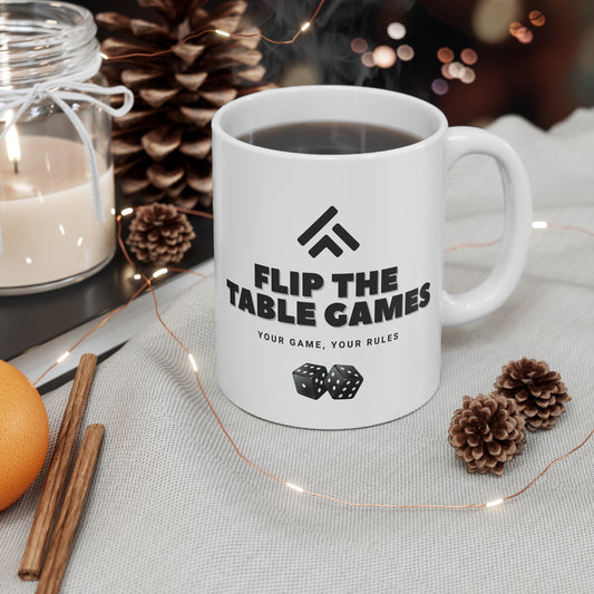 Game Night Mug - Flip the Table Games - Perfect for Board Game Lovers - Fun Gift for Gamers - Unique Tea/Coffee Cup