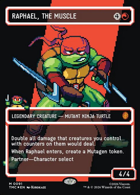 TMC, Raphael, the Muscle, (Borderless), 91, M, Near Mint, (Surge Foil), EN