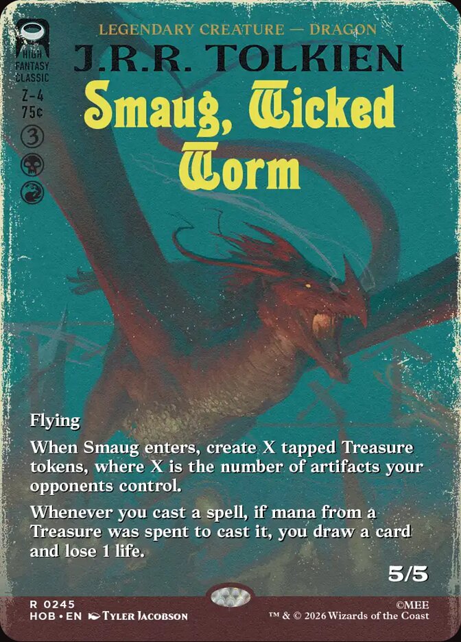 HOB, Smaug, Wicked Worm, (Borderless), 245, R, Near Mint, Normal, EN