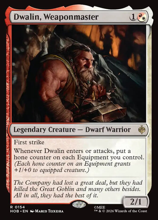 HOB, Dwalin, Weaponmaster, Standard, 154, R, Near Mint, (Foil), EN