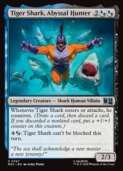 MSC, Tiger Shark, Abyssal Hunter, Standard, 747, U, Near Mint, (Foil), EN