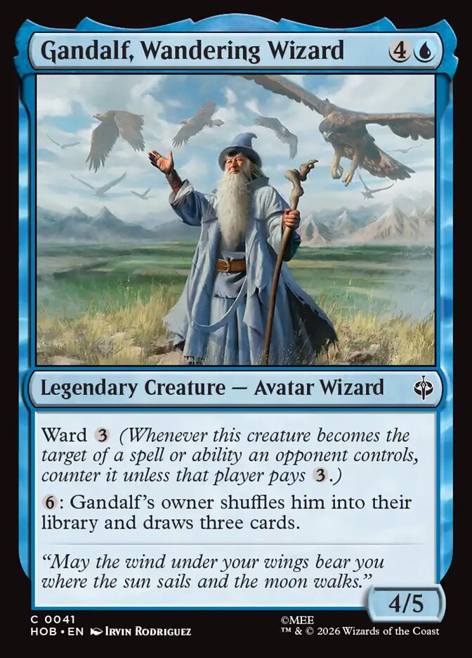 HOB, Gandalf, Wandering Wizard, Standard, 41, C, Near Mint, Normal, EN
