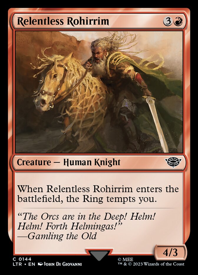LTR, Relentless Rohirrim, Standard, 144, C, Near Mint, Normal, EN