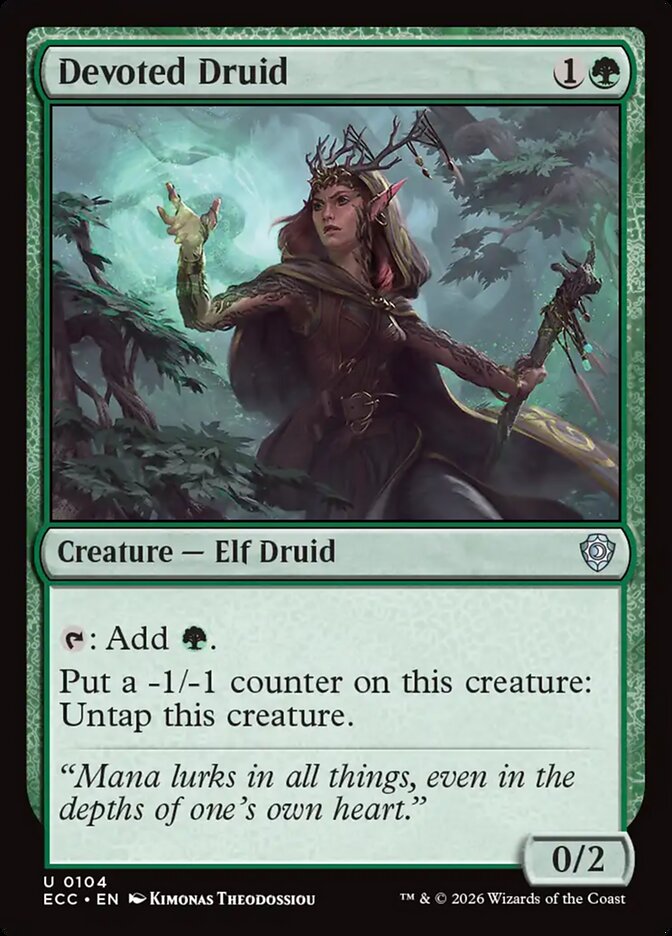 ECC, Devoted Druid, Standard, 104, U, Near Mint, Normal, EN