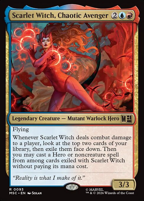 MSC, Scarlet Witch, Chaotic Avenger, Standard, 93, R, Near Mint, {Surge Foil}, EN