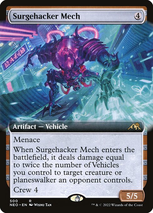 NEO, Surgehacker Mech, (Extended Art), 500, R, Near Mint, Normal, EN