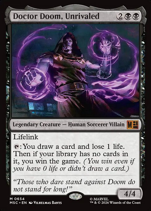 MSC, Doctor Doom, Unrivaled, Standard, 654, M, Near Mint, Normal, EN