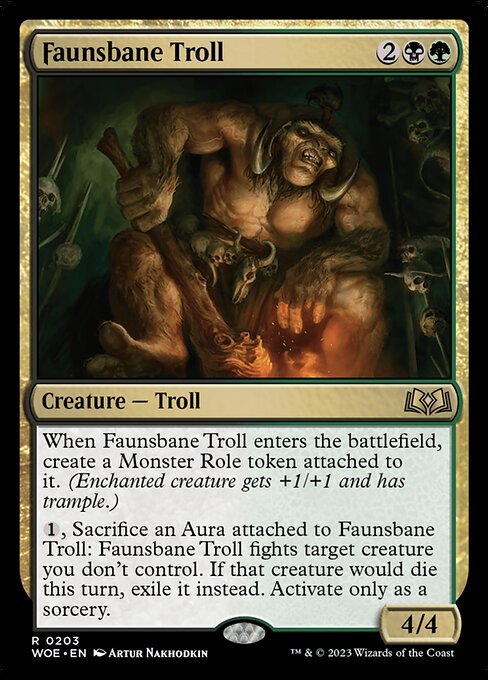 WOE, Faunsbane Troll, Standard, 203, R, Near Mint, (Foil), EN