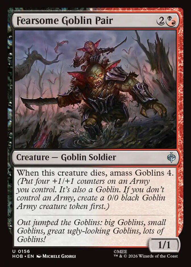 HOB, Fearsome Goblin Pair, Standard, 156, U, Near Mint, (Foil), EN
