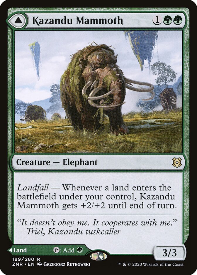 ZNR, Kazandu Mammoth // Kazandu Valley, Standard, 189, R, Near Mint, Normal, EN