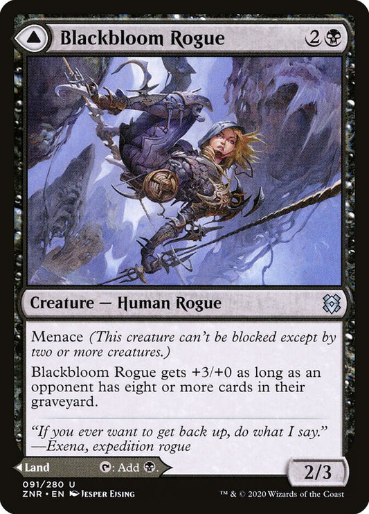 ZNR, Blackbloom Rogue // Blackbloom Bog, Standard, 91, U, Near Mint, Normal, EN