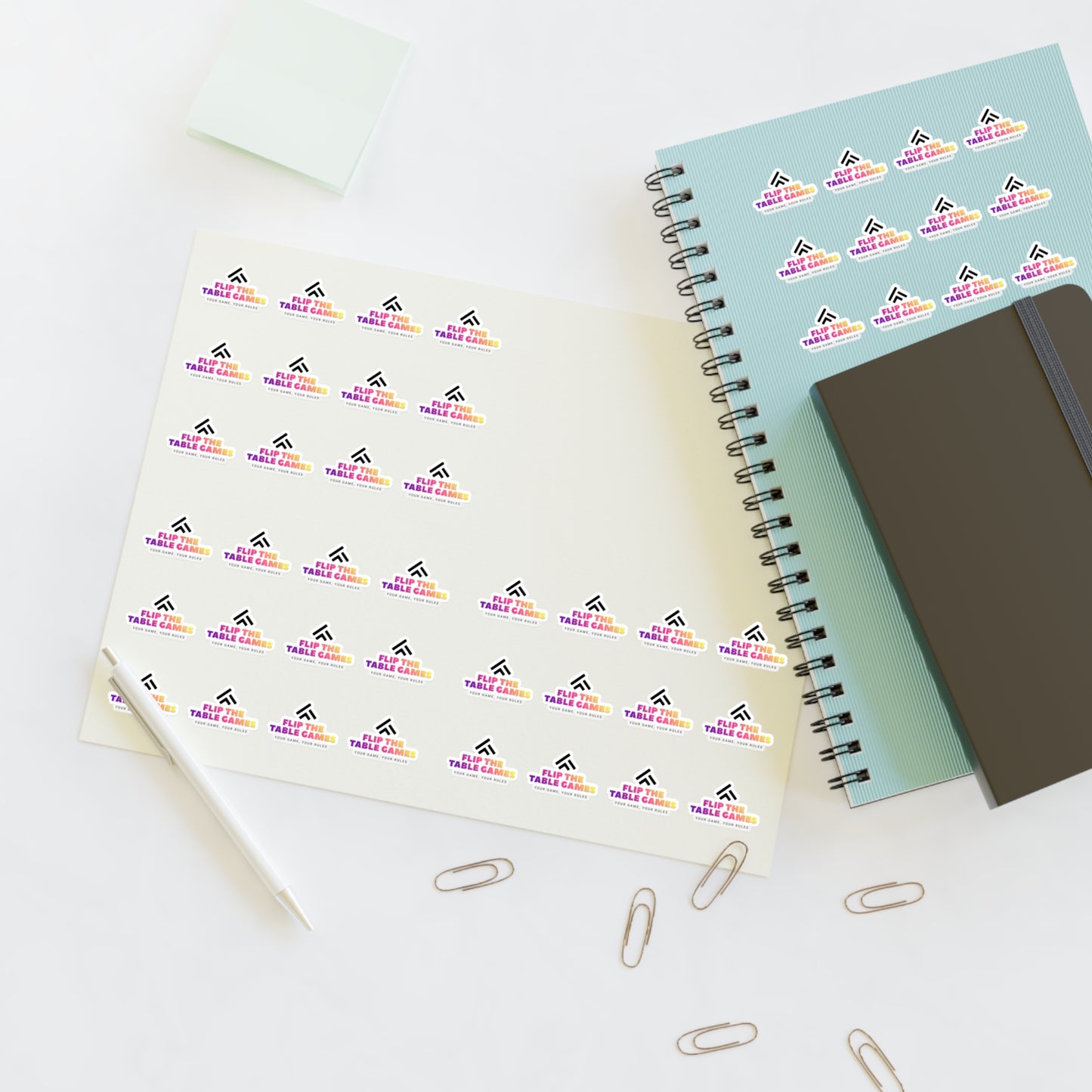 Colorful Table Game Sticker Sheets for Gamers and Crafters