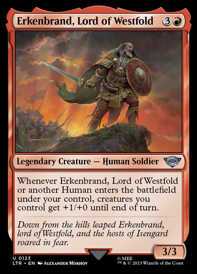 LTR, Erkenbrand, Lord of Westfold, Standard, 123, U, Near Mint, Normal, EN
