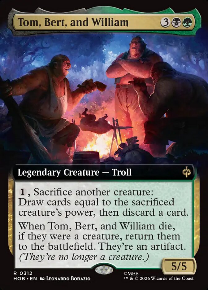 HOB, Tom, Bert, and William, (Extended Art), 312, R, Near Mint, Normal, EN